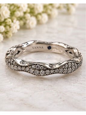 Women's Vanna Silver Tone Diamond Accent Ring, 7.75 925 Sterling Silver